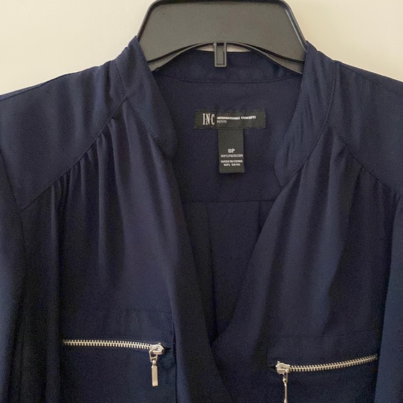 INC International Concepts Women’s Long Button Sleeves Surplice Front-Zip Tops - Picture 2 of 4